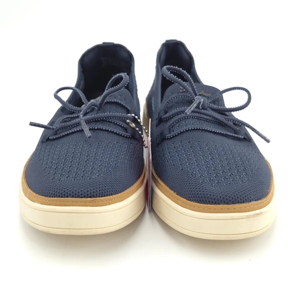 Skechers Coastal Drive Sneakers Womens 9.5 Blue Boat Shoe Knit Memory Foam NEW